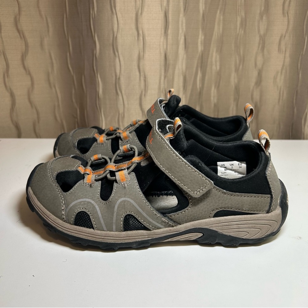 Merrell Hydro Sport Boy's 3 Waterproof MK262021 Gray Black Sandals Youth Unisex